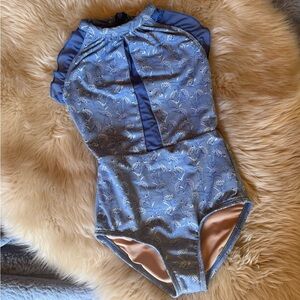 Blue Floral Dance Leotard